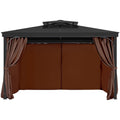 Gazebo Curtains Outdoor, Fit Most 2840 x 2840 x 2110 mm Gazebos, 4-Panel Sidewall Gazebo Privacy Curtains V952-SMLTCL10FT10KOIO4V0