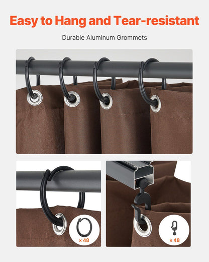 Gazebo Curtains Outdoor, Fit Most 2840 x 2840 x 2110 mm Gazebos, 4-Panel Sidewall Gazebo Privacy Curtains V952-SMLTCL10FT10KOIO4V0