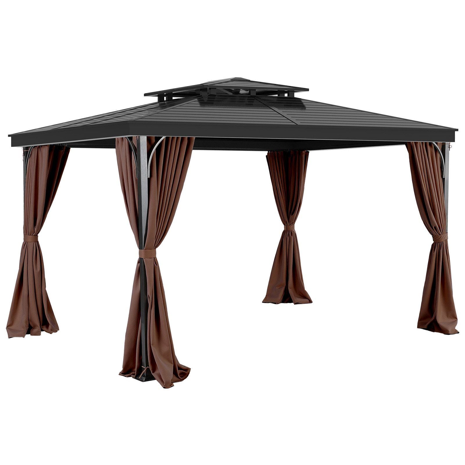 Gazebo Curtains Outdoor, Fit Most 2840 x 2840 x 2110 mm Gazebos, 4-Panel Sidewall Gazebo Privacy Curtains V952-SMLTCL10FT10KOIO4V0