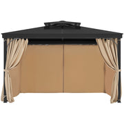 Gazebo Curtains Outdoor, 12' x 10' x 7.3' Gazebos, 4-Panel Sidewall Gazebo Privacy Curtains with Zippers, V952-SMLTCL12FT10QF3IIV0