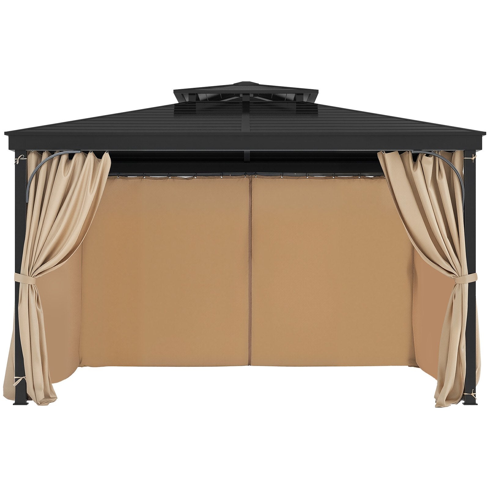 Gazebo Curtains Outdoor, 12' x 10' x 7.3' Gazebos, 4-Panel Sidewall Gazebo Privacy Curtains with Zippers, V952-SMLTCL12FT10QF3IIV0