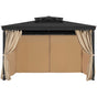 Gazebo Curtains Outdoor, 12' x 10' x 7.3' Gazebos, 4-Panel Sidewall Gazebo Privacy Curtains with Zippers, V952-SMLTCL12FT10QF3IIV0