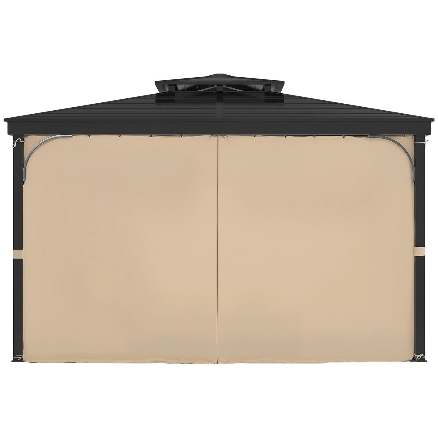 Gazebo Curtains Outdoor, 12' x 10' x 7.3' Gazebos, 4-Panel Sidewall Gazebo Privacy Curtains with Zippers, V952-SMLTCL12FT10QF3IIV0