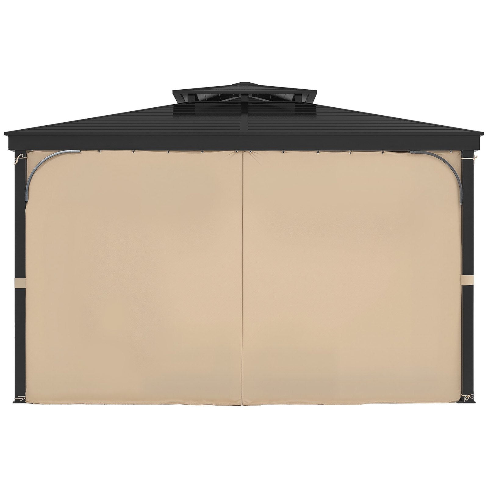 Gazebo Curtains Outdoor, 12' x 10' x 7.3' Gazebos, 4-Panel Sidewall Gazebo Privacy Curtains with Zippers, V952-SMLTCL12FT10QF3IIV0