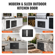 BBQ Access Door,762 x533 mm Double Outdoor Kitchen Door, Cold Plate Flush Mount Door, Wall Vertical Door with V952-SMMBSCJMHS30RL2L0V0