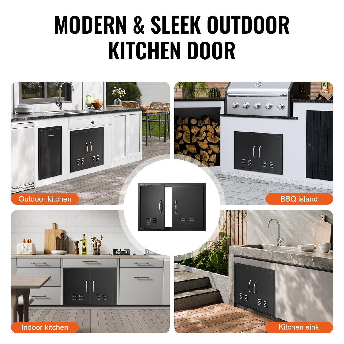 BBQ Access Door,762 x533 mm Double Outdoor Kitchen Door, Cold Plate Flush Mount Door, Wall Vertical Door with V952-SMMBSCJMHS30RL2L0V0
