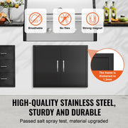 BBQ Access Door, 788x610 mm Double Outdoor Kitchen Door, Cold Plate Flush Mount Door, Wall Vertical Door with V952-SMMBSCJMHS31CL51JV0