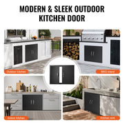 BBQ Access Door, 788x610 mm Double Outdoor Kitchen Door, Cold Plate Flush Mount Door, Wall Vertical Door with V952-SMMBSCJMHS31CL51JV0