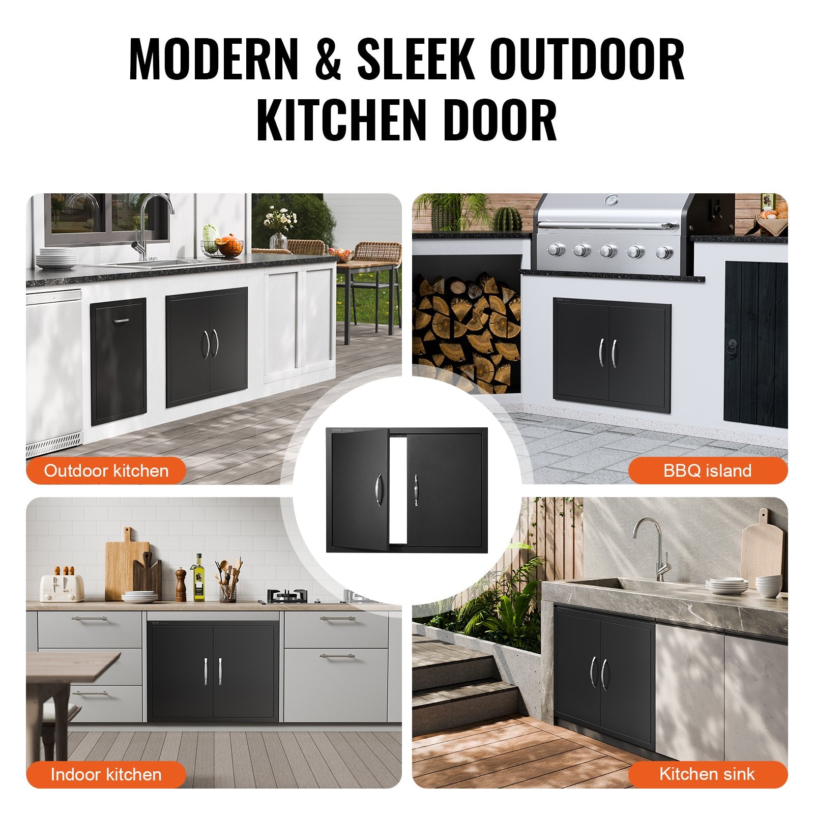 BBQ Access Door, 788x610 mm Double Outdoor Kitchen Door, Cold Plate Flush Mount Door, Wall Vertical Door with V952-SMMBSCJMHS31CL51JV0