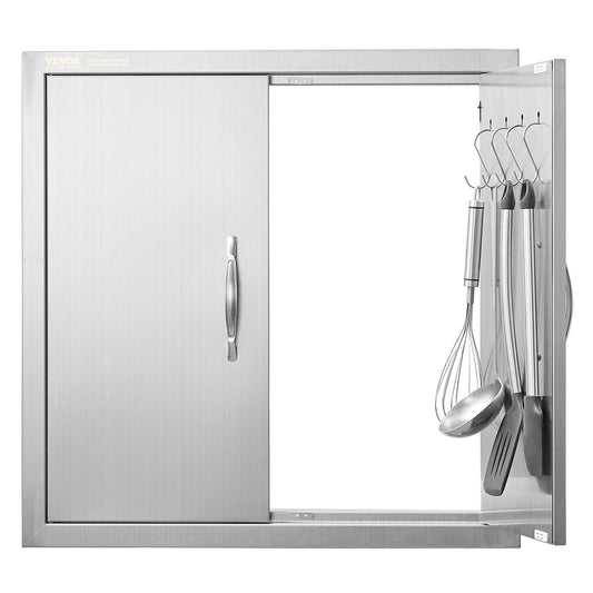 BBQ Access Door, 610x610 mm Double Outdoor Kitchen Door, Stainless Steel Flush Mount Door, Double Wall V952-SMMBSCJMYS245LWS1V0