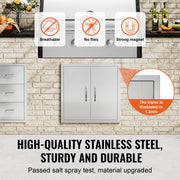 BBQ Access Door, 610x610 mm Double Outdoor Kitchen Door, Stainless Steel Flush Mount Door, Double Wall V952-SMMBSCJMYS245LWS1V0