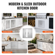 BBQ Access Door, 610x610 mm Double Outdoor Kitchen Door, Stainless Steel Flush Mount Door, Double Wall V952-SMMBSCJMYS245LWS1V0
