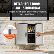 BBQ Access Door, 787x609 mm Double Outdoor Kitchen Door, Stainless Steel Flush Mount Door, Double Wall V952-SMMBSCJMYS31IPP30V0
