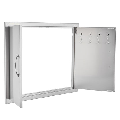 BBQ Access Door, 787x609 mm Double Outdoor Kitchen Door, Stainless Steel Flush Mount Door, Double Wall V952-SMMBSCJMYS31IPP30V0