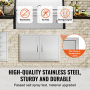 BBQ Access Door, 838x558 mm Double Outdoor Kitchen Door, Stainless Steel Flush Mount Door, Wall Vertical Door V952-SMMBSCJMYS33QVDXTV0