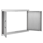 BBQ Access Door, 838x558 mm Double Outdoor Kitchen Door, Stainless Steel Flush Mount Door, Wall Vertical Door V952-SMMBSCJMYS33QVDXTV0