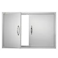 BBQ Access Door, 889x610 mm Double Outdoor Kitchen Door, Stainless Steel Flush Mount Door, Wall Vertical Door V952-SMMBSCJMYS35KPSP8V0