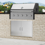 BBQ Access Door, 889x610 mm Double Outdoor Kitchen Door, Stainless Steel Flush Mount Door, Wall Vertical Door V952-SMMBSCJMYS35KPSP8V0