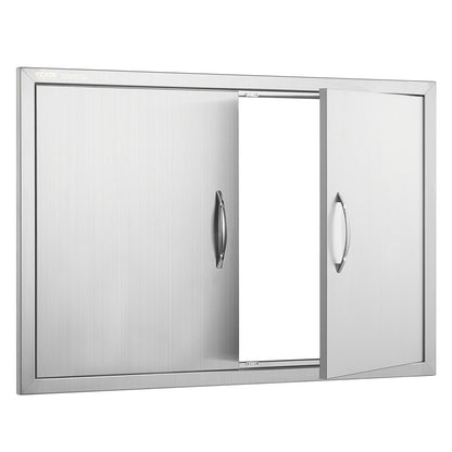 BBQ Access Door, 889x610 mm Double Outdoor Kitchen Door, Stainless Steel Flush Mount Door, Wall Vertical Door V952-SMMBSCJMYS35KPSP8V0