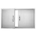 BBQ Access Door, 915x533 mm Double Outdoor Kitchen Door, Stainless Steel Flush Mount Door, Wall Vertical Door V952-SMMBSCJMYS36GACHDV0