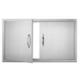 BBQ Access Door, 915x533 mm Double Outdoor Kitchen Door, Stainless Steel Flush Mount Door, Wall Vertical Door V952-SMMBSCJMYS36GACHDV0