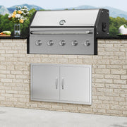 BBQ Access Door, 915x533 mm Double Outdoor Kitchen Door, Stainless Steel Flush Mount Door, Wall Vertical Door V952-SMMBSCJMYS36GACHDV0