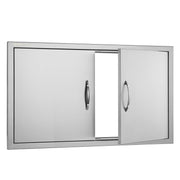 BBQ Access Door, 915x533 mm Double Outdoor Kitchen Door, Stainless Steel Flush Mount Door, Wall Vertical Door V952-SMMBSCJMYS36GACHDV0