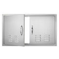 BBQ Access Door, 914x534 mm Double Outdoor Kitchen Door, Stainless Steel Flush Mount Door, Wall Vertical Door V952-SMMBSCJMYS36I3IIAV0