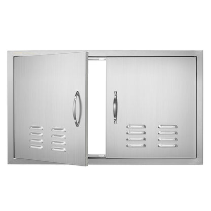 BBQ Access Door, 914x534 mm Double Outdoor Kitchen Door, Stainless Steel Flush Mount Door, Wall Vertical Door V952-SMMBSCJMYS36I3IIAV0