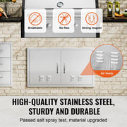 BBQ Access Door, 914x534 mm Double Outdoor Kitchen Door, Stainless Steel Flush Mount Door, Wall Vertical Door V952-SMMBSCJMYS36I3IIAV0