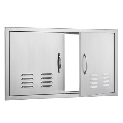 BBQ Access Door, 914x534 mm Double Outdoor Kitchen Door, Stainless Steel Flush Mount Door, Wall Vertical Door V952-SMMBSCJMYS36I3IIAV0