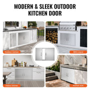 BBQ Access Door, 915x610 mm Double Outdoor Kitchen Door, Stainless Steel Flush Mount Door, Wall Vertical Door V952-SMMBSCJMYS36WMLACV0