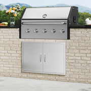 BBQ Access Door, 915x610 mm Double Outdoor Kitchen Door, Stainless Steel Flush Mount Door, Wall Vertical Door V952-SMMBSCJMYS36WMLACV0