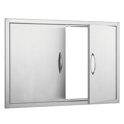 BBQ Access Door, 915x610 mm Double Outdoor Kitchen Door, Stainless Steel Flush Mount Door, Wall Vertical Door V952-SMMBSCJMYS36WMLACV0