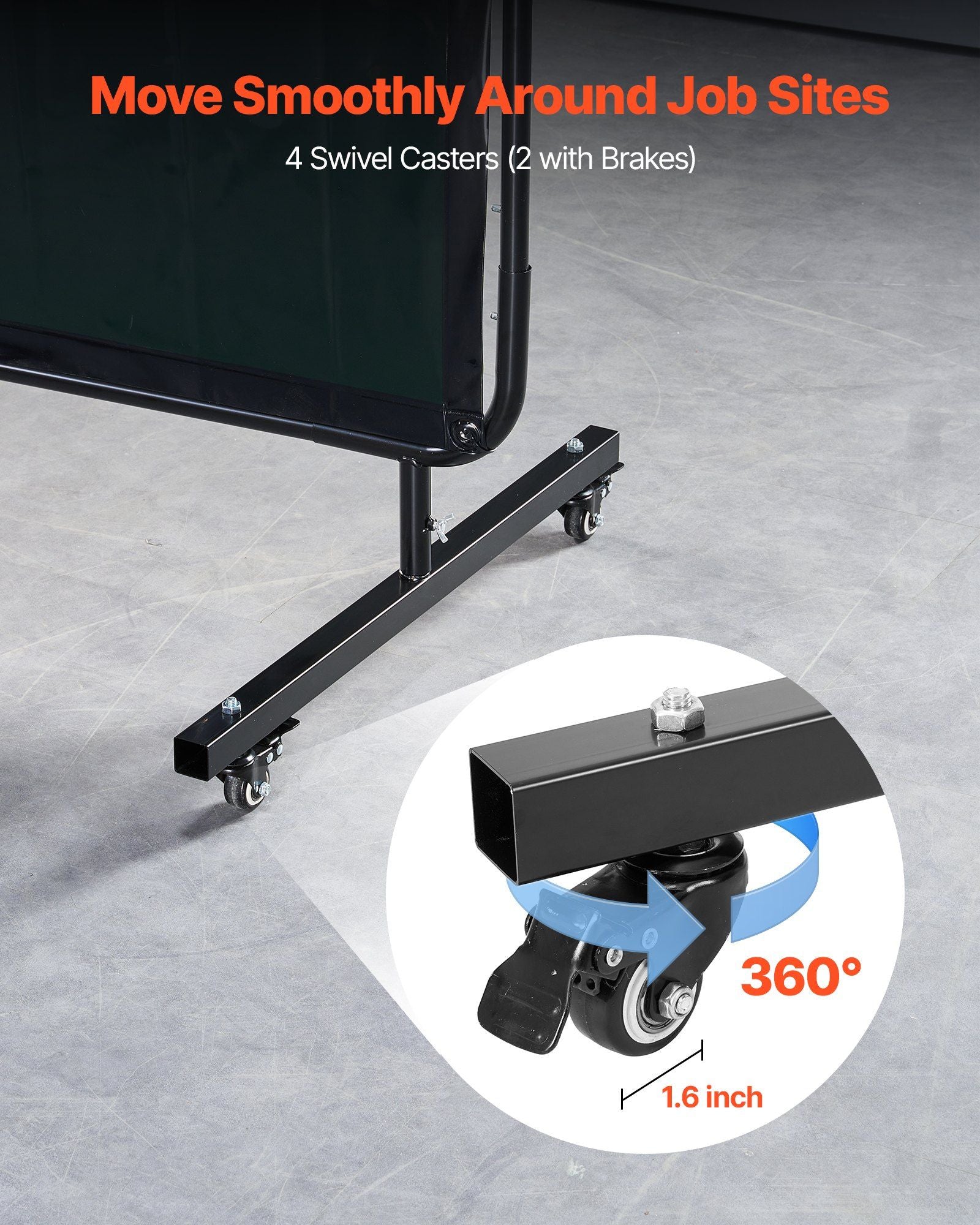 Welding Screen with Frame, 3-Panel 1.74 x 2.34m Welding Curtain Screen, Flame-Resistant Vinyl Protection V952-SMPF68FTYKJL3GT47001V0