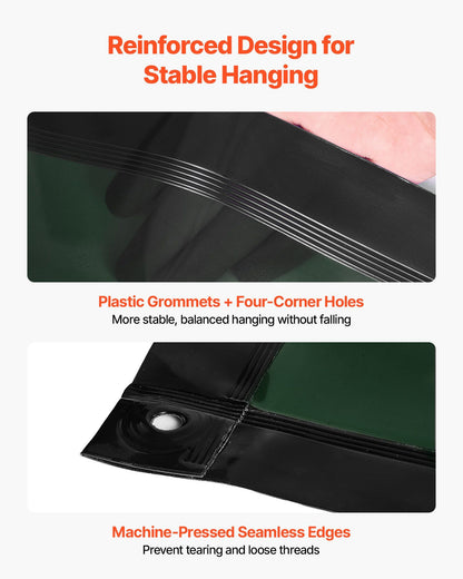 Welding Screen with Frame, 3-Panel 1.74 x 2.34m Welding Curtain Screen, Flame-Resistant Vinyl Protection V952-SMPF68FTYKJL3GT47001V0