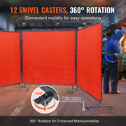 Welding Screen with Frame, 6' x 6' 3 Panel Welding Curtain Screens, Flame-Resistant Vinyl Welding Protection V952-SMSHJPF6X6YCUPLA3V0