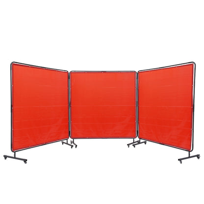 Welding Screen with Frame, 6' x 6' 3 Panel Welding Curtain Screens, Flame-Resistant Vinyl Welding Protection V952-SMSHJPF6X6YCUPLA3V0