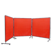 Welding Screen with Frame, 6' x 6' 3 Panel Welding Curtain Screens, Flame-Resistant Vinyl Welding Protection V952-SMSHJPF6X6YCUPLA3V0