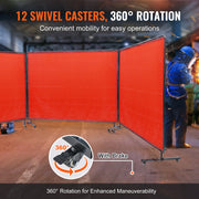 Welding Screen with Frame 3 Panel 6' x 8' Welding Curtain Screen 12 Wheels V952-SMSHJPF6X8YCP2QHUV0