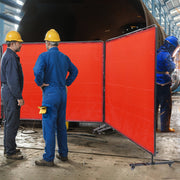 Welding Screen with Frame 3 Panel 6' x 8' Welding Curtain Screen 12 Wheels V952-SMSHJPF6X8YCP2QHUV0