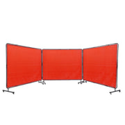 Welding Screen with Frame 3 Panel 6' x 8' Welding Curtain Screen 12 Wheels V952-SMSHJPF6X8YCP2QHUV0