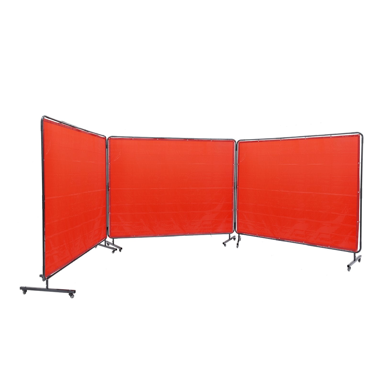 Welding Screen with Frame 3 Panel 6' x 8' Welding Curtain Screen 12 Wheels V952-SMSHJPF6X8YCP2QHUV0