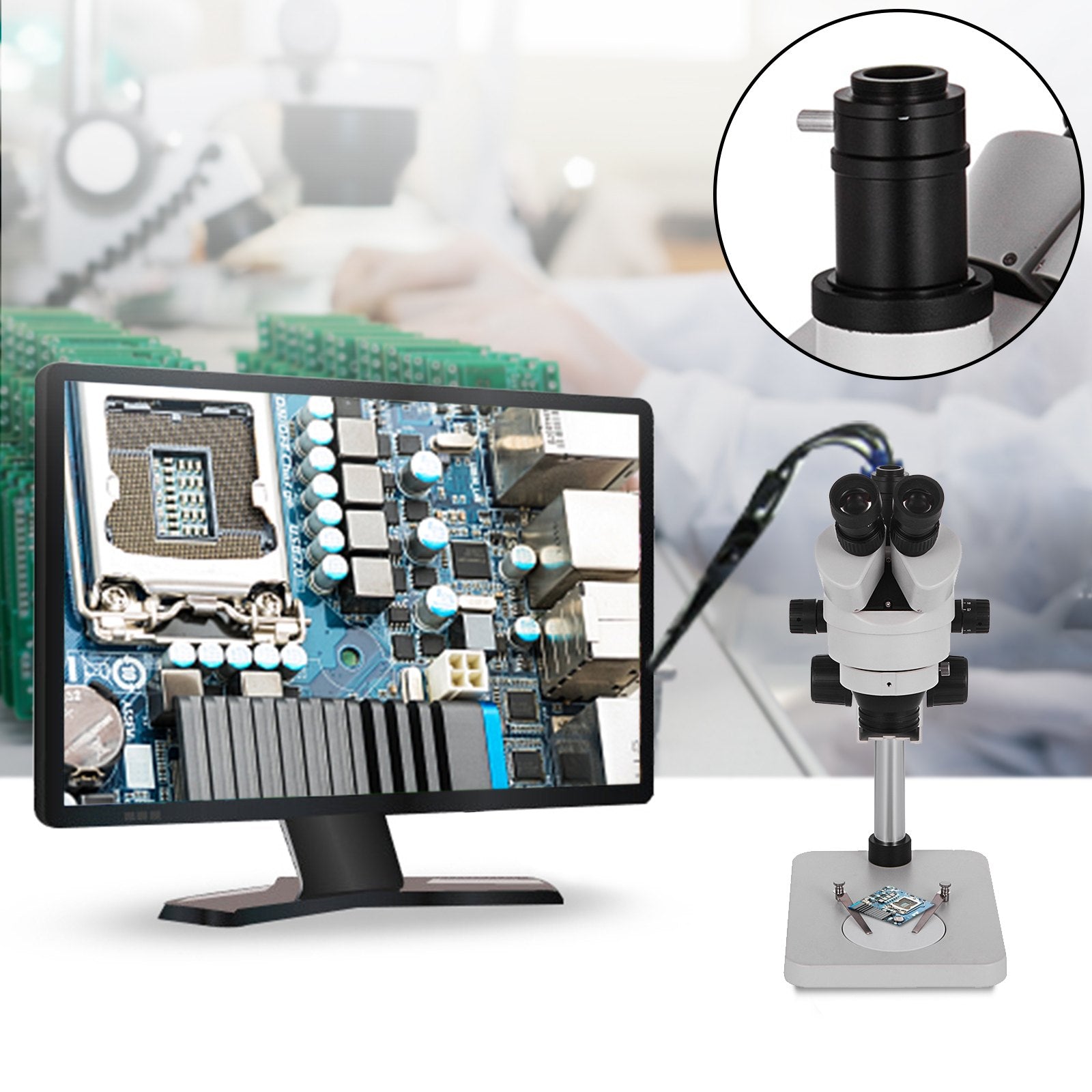 3.5X-90X Trinocular Stereo Microscope w/Pillar Stand Biological Reliable Lab V952-SMXWJ3.5X-90XTS01V0