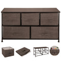 Dresser Storage Tower with 5 Fabric Drawer Steel Frame Storage Cabinet Bin Storage Organizer Unit Fabric Cube V952-SNGECKFS000000001V0