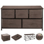 Dresser Storage Tower with 5 Fabric Drawer Steel Frame Storage Cabinet Bin Storage Organizer Unit Fabric Cube V952-SNGECKFS000000001V0