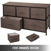 Dresser Storage Tower with 5 Fabric Drawer Steel Frame Storage Cabinet Bin Storage Organizer Unit Fabric Cube V952-SNGECKFS000000001V0