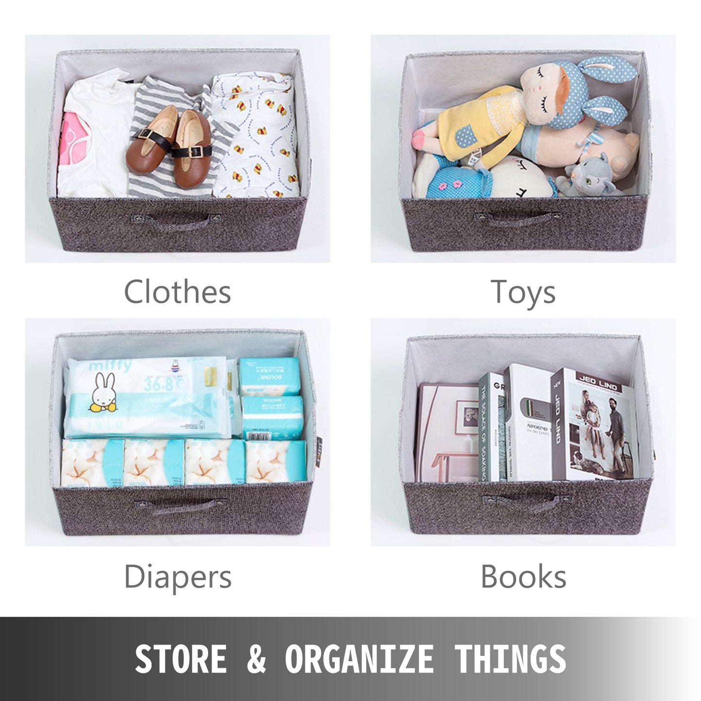 Dresser Storage Tower with 5 Fabric Drawer Steel Frame Storage Cabinet Bin Storage Organizer Unit Fabric Cube V952-SNGECKFS000000001V0