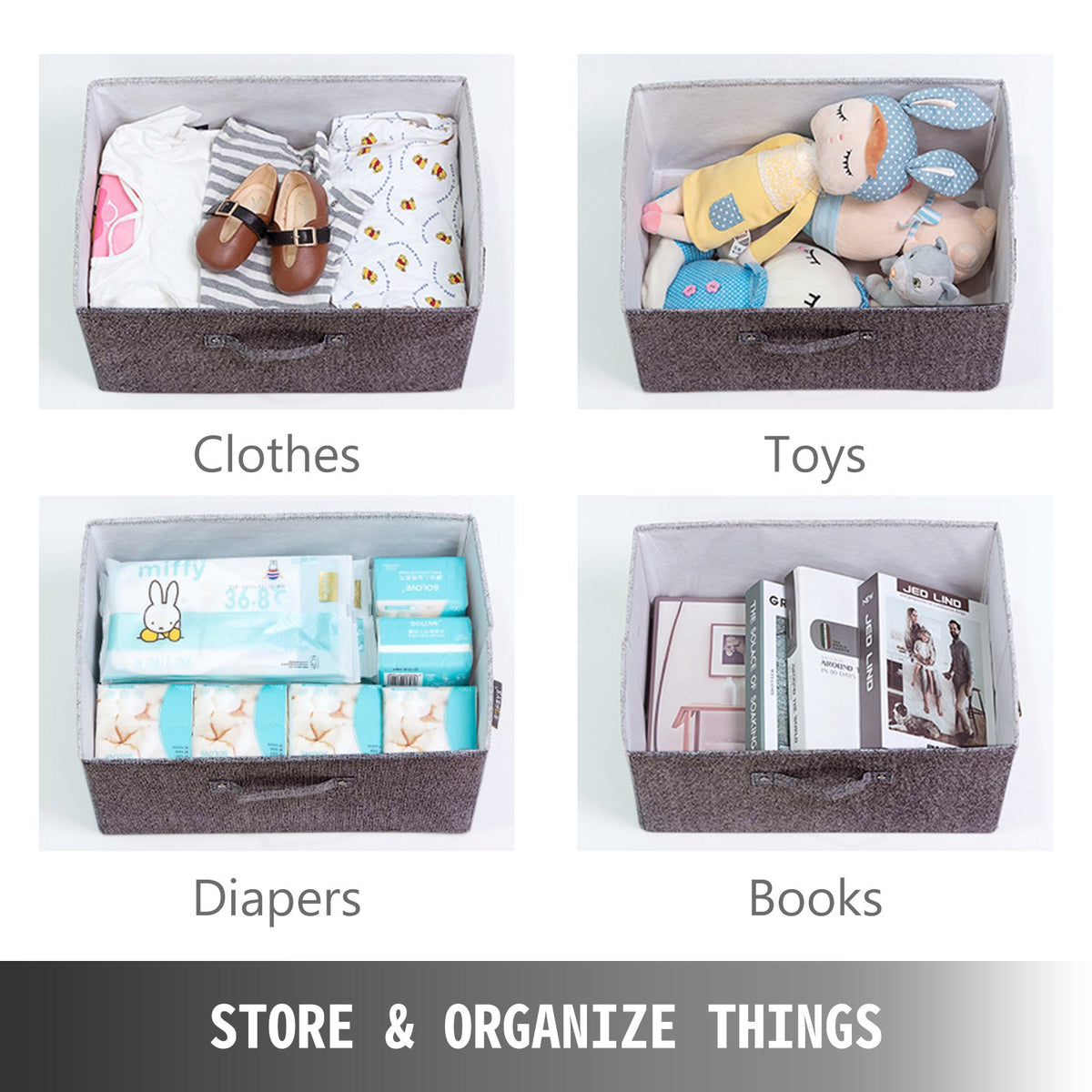Dresser Storage Tower with 5 Fabric Drawer Steel Frame Storage Cabinet Bin Storage Organizer Unit Fabric Cube V952-SNGECKFS000000001V0