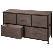 Dresser Storage Tower with 5 Fabric Drawer Steel Frame Storage Cabinet Bin Storage Organizer Unit Fabric Cube V952-SNGECKFS000000001V0